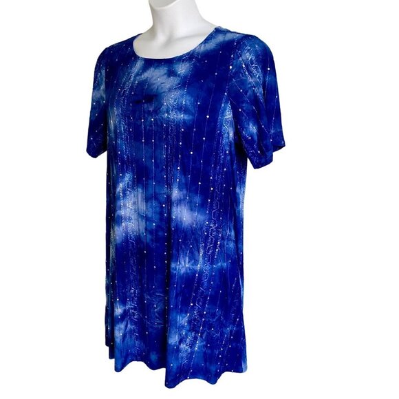 Cocomo Woman Blue Pull Over Short Sleeve Dress Size 1X - Picture 4 of 9